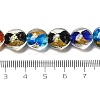 Handmade Gold Foil and Silver Foil Lampwork Flat Round Beads FOIL-C001-02A-4