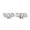 Brass Micro Pave Clear Cubic Zirconia Slide Charms KK-P239-17P-1