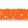Transparent Electroplate Glass Beads Strands EGLA-A039-T6mm-L11-1