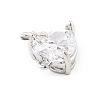 Brass Micro Pave Cubic Zirconia Pendants KK-K371-40B-P-2