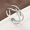 304 Stainless Steel Open Cuff Rings for Women RJEW-A079-04B-P-2