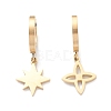 3 Pair 3 Style Star & Clover & Snake & Infinity Ion Plating(IP) 304 Stainless Steel Asymmetrical Earrings EJEW-B020-14G-2