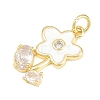 Brass Micro Pave Cubic Zirconia Pendants KK-F938-29G-02B-2