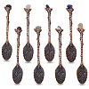 8Pcs 8 Styles Zinc Alloy Coffee Tea Spoon AJEW-NB0006-51-1