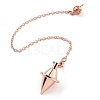 Brass Dowsing Pendulum Big Pointed Cone Pendants KK-H491-06RG-1