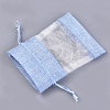 Cotton & Organza Packing Pouches Drawstring Bags ABAG-S004-09E-10x14-3