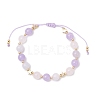 Natural Aquamarine & Rose Quartz & Amethyst Beads Braided Bead Bracelets for Women BJEW-JB12529-02-2