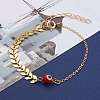 Round Evil Eye Lampwork Beaded Bracelets BJEW-JB05941-03-4