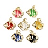 Brass Enamel Fish Pendants KK-I377-05G-A-1