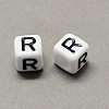 Large Hole Acrylic Letter European Beads SACR-Q103-7mm-01R-2
