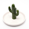 Porcelain Cactus Ring Holder DJEW-WH0007-23-2