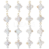 16Pcs 2 Colors Cross Natural Pearl Connector Charms PALLOY-HS00044-1