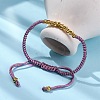 Polyester Cord Braided Bead Bracelets for Women BJEW-L698-01G-4