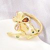 Brass Pave Cubic Zirconia Cuff Open Rings CU-CBACDF6-08G-01-2