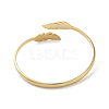304 Stainless Steel Leaf Cuff Bangles BJEW-A003-03G-3