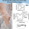 2Pcs 925 Sterling Silver Micro Pave Clear Cubic Zirconia Fold Over Clasps STER-BBC0008-47-2