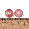 Cherry Quartz Glass European Large Hole Beads G-Q442-17-3