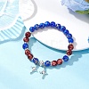 Round Glass Beaded Stretch Bracelets BJEW-JB12648-2