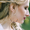 ANATTASOUL 4 Pairs 4 Style Bohemia Glass & Acrylic Beaded Circle Ring Dangle Earrings EJEW-AN0002-95-4
