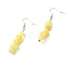 Natural Lemon Jade Chip Beads Dangle Earrings EJEW-JE04649-01-1