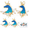 6Pcs Rack Plating Brass Micro Pave Cubic Zirconia Pendants KK-BBC0003-15-1