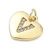 Brass Micro Pave Clear Cubic Zirconia Pendants KK-D229-01G-22-2