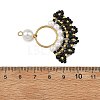 304 Stainless Steel & Glass Seed Beaded Pendants PALLOY-MZ01376-01-3