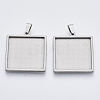 Non-Tarnish 304 Stainless Steel Cabochon Connector Settings STAS-R101-04B-1