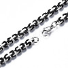 Ion Plating(IP) Two Tone 201 Stainless Steel Byzantine Chain Bracelets BJEW-S057-95A-3