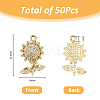 SUPERFINDINGS 50Pcs UV Plating Alloy Rhinestone Pendants FIND-FH0008-93-2