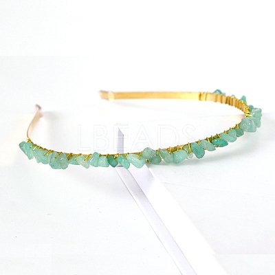 Natural Green Aventurine Hair Bands PW-WGC1C33-19-1