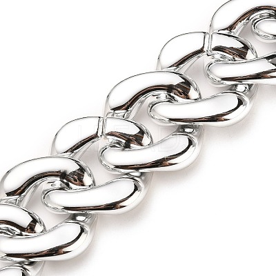 Handmade UV Plating Acrylic Curb Chains AJEW-JB00774-05-1