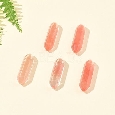 5Pcs Cherry Quartz Glass Healing Stones G-FS0005-83H-1
