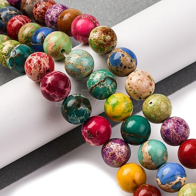 Dyed Natural Regalite/Imperial Jasper/Sea Sediment Jasper Beads Strands G-B124-C03-01-1