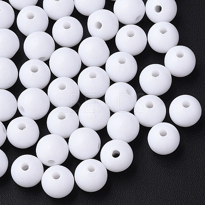 Opaque Acrylic Beads X-MACR-S370-C8mm-01-1