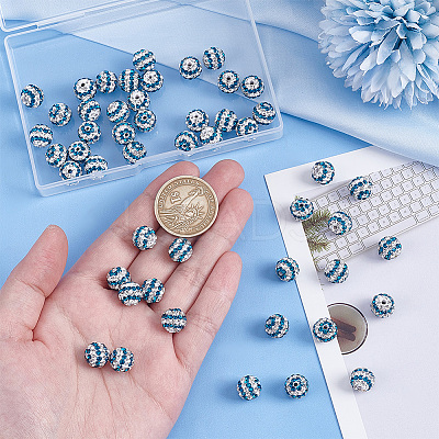 50Pcs Polymer Clay Rhinestone Beads PORC-OC0001-13B-1