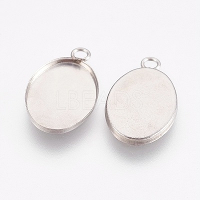 Tarnish Resistant 304 Stainless Steel Pendant Cabochon Settings STAS-I097-055-03P-1