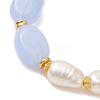 3Pcs 3 Styles Imitation Gemstone & ABS Imitation Pearl Acrylic Beaded Bracelets for Women BJEW-JB12157-1