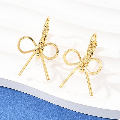 Bowknot Brass Leverback Earrings EJEW-A150-04B-G-1