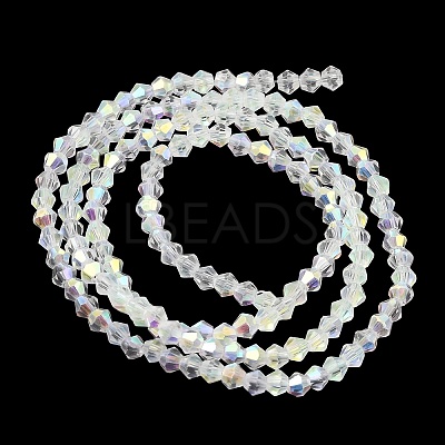 AB Color Plated Transparent Glass Beads Strands GLAA-G127-01I-1
