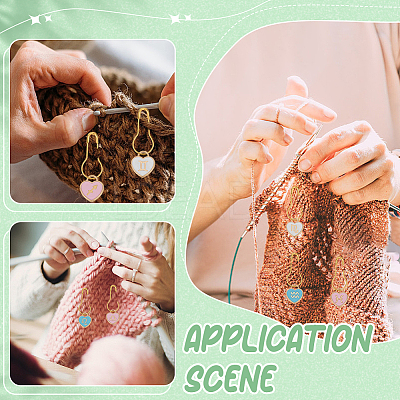 Heart with Twelve Constellation DIY Locking Stitch Marker Sets DIY-ME0001-02-1
