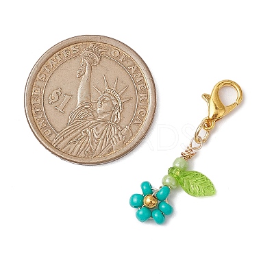 Acrylic Flower Pendant Decorations HJEW-MZ00086-1
