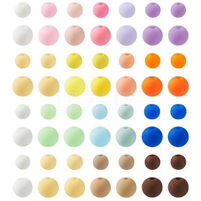 800Pcs 8 Colors Frosted Opaque Acrylic Beads OACR-TA0001-51-1