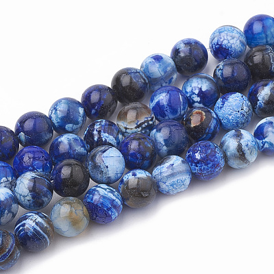 Dyed Natural Crackle Agate Beads Strands G-T100-04A-1