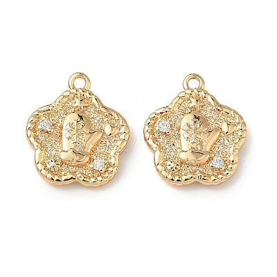 Christmas Brass Micro Pave Clear Cubic Zirconia Pendants KK-A280-03E-G-1