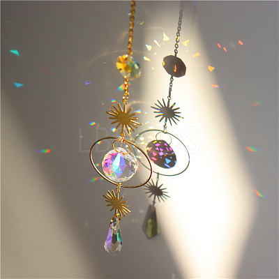 Quartz Crystal Big Pendant Decorations HJEW-PW0001-018D-1