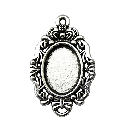 Tibetan Style Alloy Pendant Cabochon Settings PW-WG58EB0-02-1