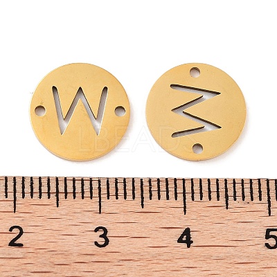 PVD Vacuum Plating 201 Stainless Steel Hollow Flat Round Links FIND-R149-03W-G-1
