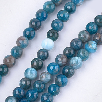 Natural Apatite Beads Strands X-G-S333-6mm-031-1