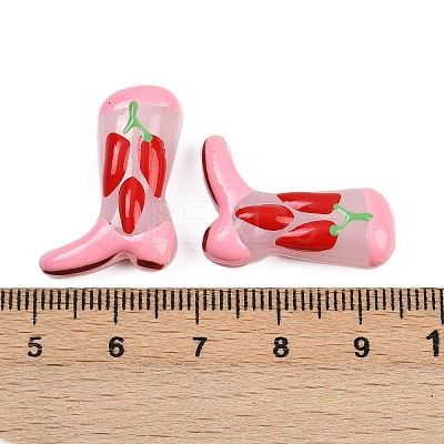 Boot Baking Paint Glass Enamel  Beads LAMP-C020-02A-1